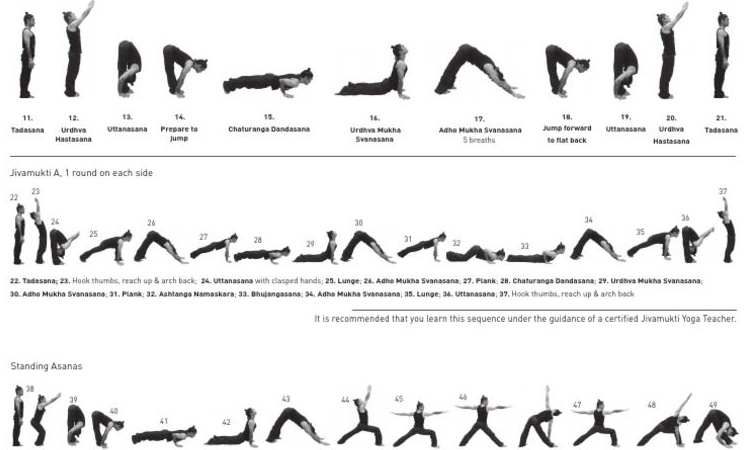 Imagen con parte de la secuencia de Spiritual Warrior de Jivamukti