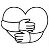 Dibujo de unos brazos abrazando un corazón