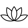 Dibujo de una flor de loto, representando el crecimiento espiritual de la práctica de Magic Ten de Jivamukti Yoga